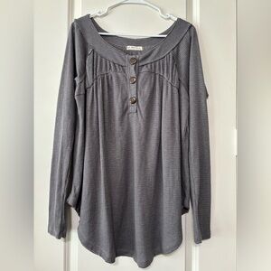 We The Free Light Weight Long Sleeve Waffle Knit Tunic Top Like New Medium